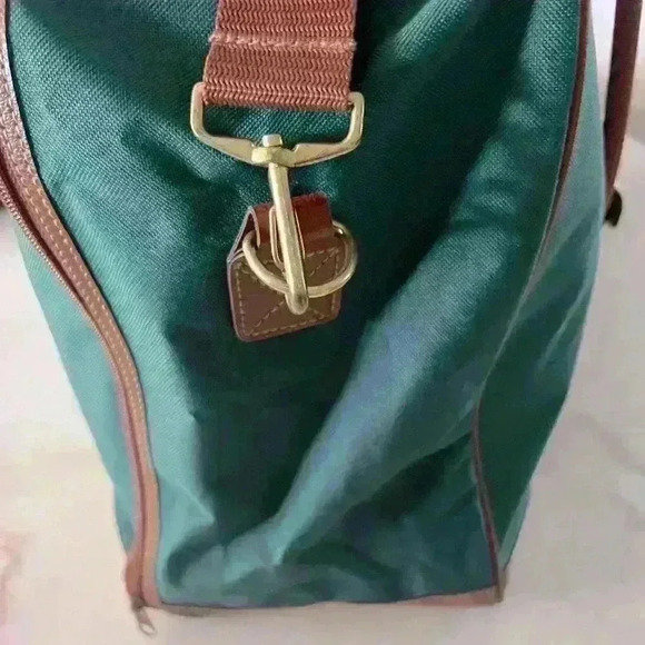 Vintage Ralph Lauren Fragrances carry on bag green with brown trim. Never used. - Picture 5 of 12